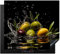 KitchenYeah© Protection Plaque Induction 60x52 cm Protege Deco Gadget Cuisine Cache Protège De Cuisson Accessoire Olives - Vertes - Eau - Noire