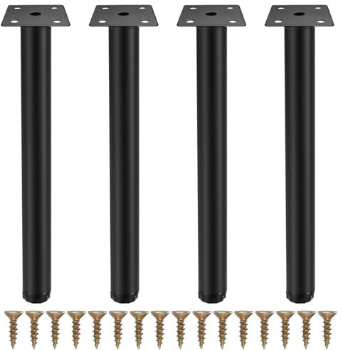 Fulushouxi 4 Pièces Pieds de Meuble, 25 cm/9,84 Pouces Pieds de Meubles Réglables, Pieds de Support en Fixation en Métal pour Meubles/Table/Chaise/Bureau/Cuisine/Armoire/Canapé