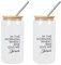 Yelolyio Glasbecher mit Bambusdeckel und Strohhalmen in The Morning When I Rise, Give Me Jesus, Glasbecher, Dose, Bierbecher, Muttertagsgeschenk, Tassen, ideal für Boba-Tee, Whiskey, Wasser, 2 Stück