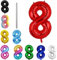 Geburtstag zahlen Luftballon 8 jahre-Rot XXL Jumbo Folienballon 40 Zoll – 101 cm Luftballons 8 Geburtstag Junge Mädchen Babyparty Geburtstagsdeko Jubiläumsparty Dekoration