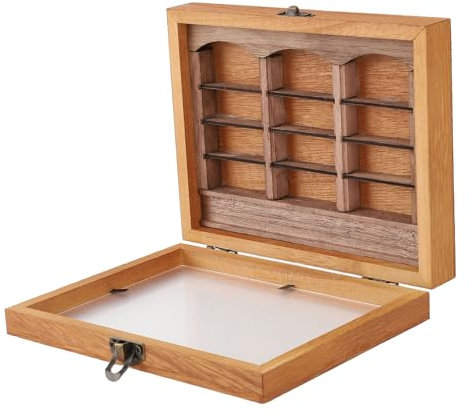 Syrisora Taschen-Angst-Bücherregal, Miniatur-Büchervitrine, Miniatur-Bücherregal aus Holz, Angstlinderung, Multi-Bücher-Vitrine, Schreibtisch-Ornament-Dekoration