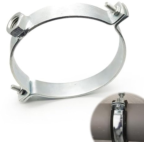 Casenly Support de tuyau de poêle, Collier de Montage avec Cheville Clapet d'étranglement Support pour Tuyau de fumée support mural pour conduit de cheminée Support d'ancrage pour tuyau 150MM