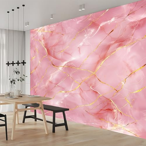 Generisch Fototapete Marmorrosa 200x140 cm Vlies Tapeten 3D Effekt Moderne Wandtapete Wohnzimmer Schlafzimmer Wandbilder Wand