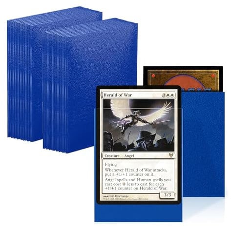 Standard Soft Card Sleeves, 66 x 91mm Clear Frosted Trading Card Sleeves, Standard Card Sleeves for Trading Card, Magic, MTG, Sports Cards, Game Cards (100 Blue)
