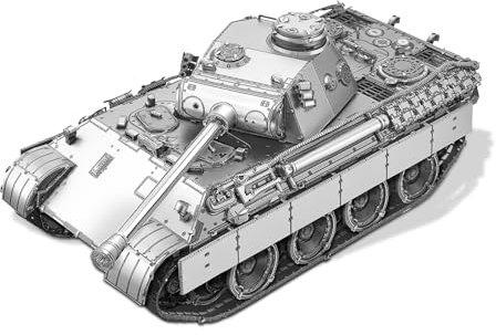 piececool 3D Puzzle Metall Panzerkampfwagen Ⅴ Panther 1:48, 3D Metall Puzzle PzKpfw V Ausf D, Modell Schiffs für 340 Edelstahl, Geburtstagsgeschenk, Modellbausatz Erwachsene