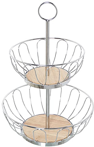 FRUTERO DOBLE METAL CROMADO (REQUIRE MONTAJE) °28X42CM,FRUT°28X10CM+°22X8CM
