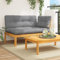 Willood Garten-Ecksofa aus Paletten mit Kissen Massivholz Akazie,Terrasse Innenhof, Modular Gartensofa mit Kissen Latten-Design, Gartenmöbel, Braun Grau Ecksofa Mit Kissen