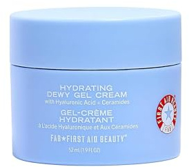 First Aid Beauty - Hydrating Dewy Gel Cream, Lightweight Oil-Free Facial Moisturizer with Hyaluronic Acid and Ceramides, Helps Reduce Excess Oil Build Up & Improve Skins Hydration