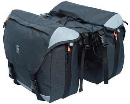 HOMPER Sacoche double pour vélo, 25 à 35 l, grande capacité avec bandes réfléchissantes