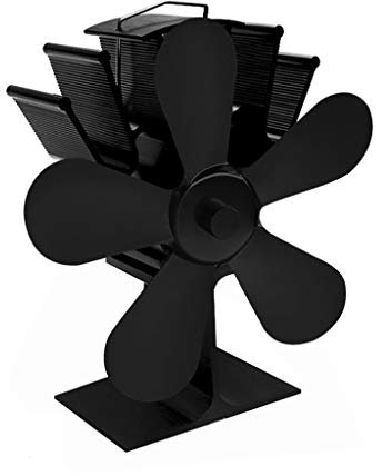 Ventilateur de cheminée silencieux pour poêle à bois, circulation efficace et respectueuse de l'environnement, couleur noire
