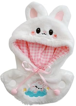 15 cm - 17 cm Puppenkleidung, geeignet für Labubu, 17 cm, 15 cm, Puppenzubehör, sitzend, keine Puppe, nur Kleidung, 1 weißer Overall ohne Puppe