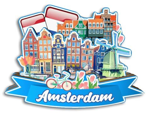 Quwsne Refrigerator Magnet Amsterdam Netherlands Fridge Magnet City Travel Souvenirs Tourist Gifts 3D Classic Landmarks Handmade Crafts Home Decoration -3771