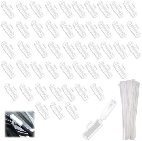 50 Stücke Kabelbinder Tags Box, Wiederverwendbare kabelmarkierer mit 50 Kabelbinder, Kabeletiketten Transparente Wasserdichtes, Kabelbeschriftung für Kennzeichnung und Sortierung von Kabeln Aller Art