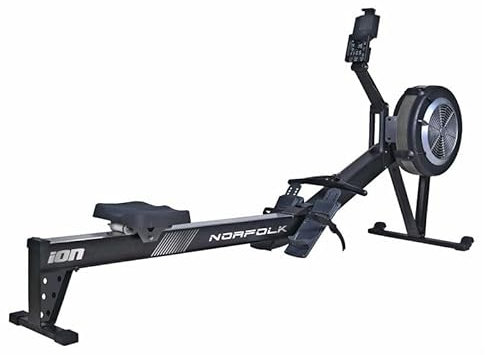 ION Fitness Rudergerät HIIT Norfolk - Schwungrad 5kg - Luftwiderstand - Zusammenklappbar - LCD