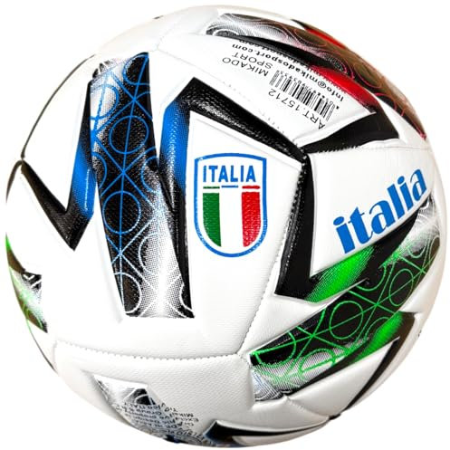 Mikado Sport Palla da Calcio da Adulto Ragazzo - Palloni da Calcio Allenamento per Tempo Libero - Pallone Italia - Palla per Bambino - Soccer Ball - Idea Regalo Bambini Adulti (Italia Moderno)