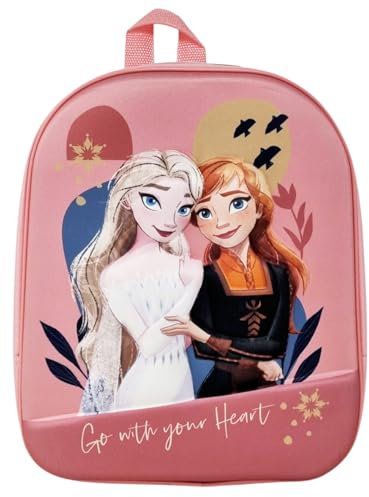Disney Schulrucksack Frozen Elsa Anna für Kindergarten mit geprägtem Bild 3D-Effekt Farbe Rosa, SONSTIGES, Mini