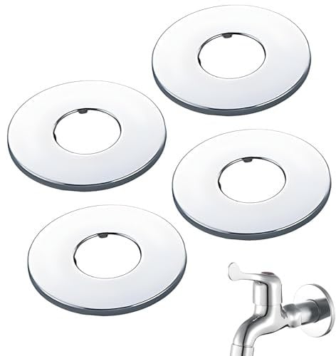 4 Pcs Rosace Mitigeur Douche,Rosace Robinet Acier Inoxydable (3/4) Ø 26 mm X Ø 70 mm X Hauteur 10 mm,Garniture Pour Robinet De Douche Et Robinets Muraux D'eau Chaude Et Froide