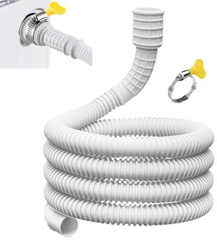 Drain Hose for Dehumidifier 16/25 mm (300 cm) – Universal Air Conditioning Hose Condensate Hose with Connection Clip & Can be Cut to Size – PE Hose for Washing Machines / Dishwasher