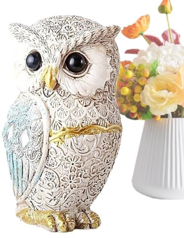 usefulbeauty Eulen Statue,Eulen Deko Für Zuhause - Handgefertigte Kunstharz-Tierfiguren Als Deko Für Tischdekoration Im Wohnzimmer & Badezimmer