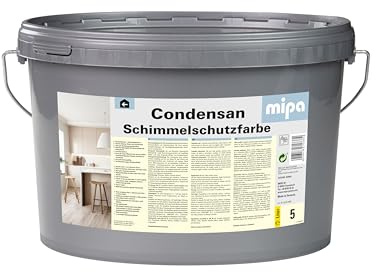 MIPA Condensan Schutzfarbe 5 Liter – Weiß Matt | Anti-Schimmel Farbe für Innen | Innenwandfarbe | Langzeitschutz