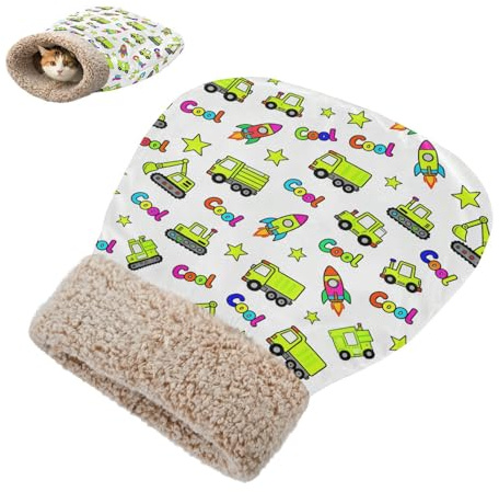 miaozhen Schlafsack, überzogenes Katzenbett für Katzen, kühle Autos, Regenbogen- und Weißer Tunnel, Versteck bei kaltem Wetter, weicher Wickelstoff, halbgeschlossen, Camas para gatos