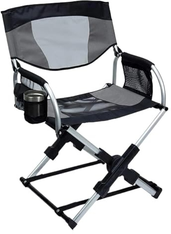 Regiestühle 5,34 Pfund Tragbare Metall Make-Up Outdoor Folding Camping Angeln Garten Strand Regie Stühle(Grey)