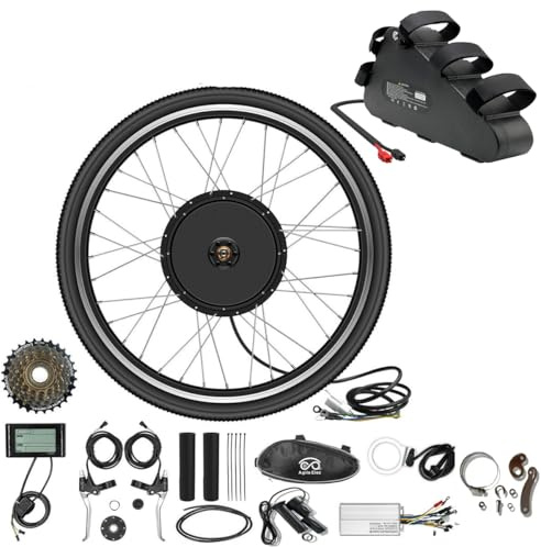 WR-TEAM Kit de conversion de roue arrière 48 V 66 cm 1000 W pour vélo électrique avec moteur de moyeu et batterie triangulaire 48 V 20 Ah, moteur de vélo électrique, moyeu de vélo électrique avec