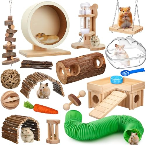 Sonwyoung 19 Pcs Hamster Cage Accessories & Habitat Set
