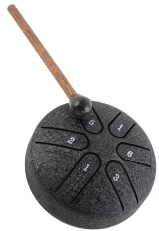 VGEBY Steel Tongue Drum, Carbon Steel Mini Hand Pan Drums with 6 Notes, 3 Inch, for Beginners, Adults, Kids, Meditation, Yoga