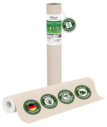 Veluxis Vliestapete PROTECT COLOR Creme – 10,05 m × 0,53 m | kein Anstrich notwendig, kratz- & stoßfest, rissüberbrückend, Made in Germany