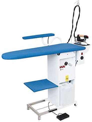 EOLO Table à Repasser Professionnelle Chauffante Aspirante Soufflante Pliable Roulettes Planche Stable Jeannette Centrale Vapeur Fer Chaudière Anticalcaire Autonomie Illimitée Efficacité A++ TS04 RA