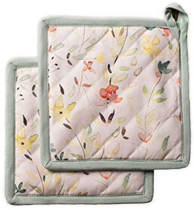 Maison d' Hermine Colmar Topflappen, 100% Baumwolle, 2 Stück, zum Grillen, Kochen, Backen, Mikrowelle, Grillen, Frühling/Sommer, Ostern (20 cm x 20 cm)