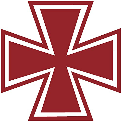 Samunshi® Wandtattoo Kreuz 30 x 30cm dunkelrot