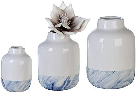Casablanca Vase Blue Porz.weiß glänzend