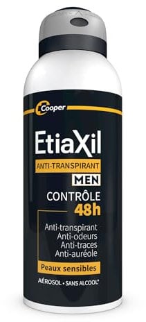 ETIAXIL Deodorant gegen Schwitzen – für Herren – mäßiges Schwitzen – Achseln – Kontrolle 48 Stunden – Aerosol – 150 ml
