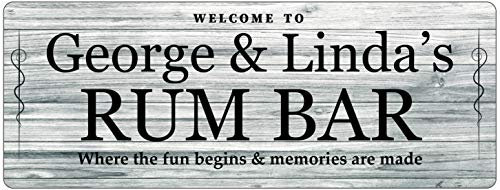 Maggie-mais Personalised Bar Sign Metal Rum Plaque Gifts, Bar, Kitchen,