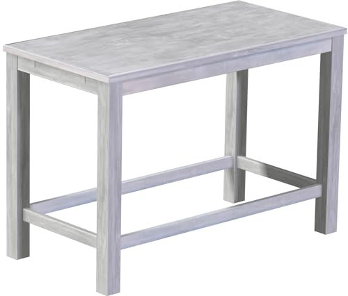 Hochtisch Rio Classico 160x80 cm Beton mit Fußleisten Bartisch Holz Tisch Pinie Massivholz Stehtisch Bistrotisch Tresen Bar Thekentisch Echtholz Größe und Farbe wählbar Brasilmöbel