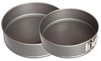 Samuel Groves Non-Stick Spring Form Cake Tin, Round Cake pan with Loose Base for Easy Release, Fridge and Freezer Safe UK Made (7.5 & 9 Set)
