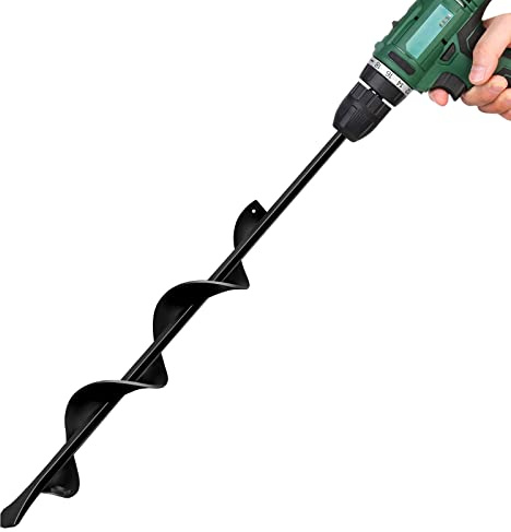 LONGRUN Auger Drill for Planting - 1.7 X 15.35inch' Hex Drive Drill - Spiral Hole Planter for Bulbs, Fence Posts, and Umbrella Holes