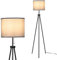 Tomshine LED Tripod Floor Lamp Standing Tall Lamps with Grey Cylinder Shade and Convenient Pulling Switch Standard Lights for Reading Living Room Lounge Bedroom Office Studio