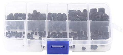 Kit d'assortiment de vis à tête cylindrique à prise hexagonale interne, vis, vis à tête creuse hexagonale Kit d'assortiment de vis sans tête à tête creuse avec combinaison de vis de