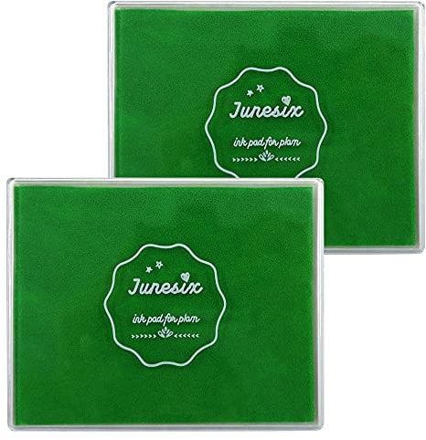 2 PCS Large Size Craft Ink Stamp Pads, Washable Scrapbooking Finger Paint Pad for Kids, Craft Pads for Rubber Stamps, DIY Cards, Paintings, Baby Footprint Handprint (2 Dark Green)