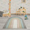 the carpet Monde Kids Moderner Weicher Kinderteppich, Weicher Flor, Pflegeleicht, Farbecht, Lebendige Farben, Regenbogen, Bunt, Anthrazit-Blau-Gold-Mix, 133 x 150 cm, Oval