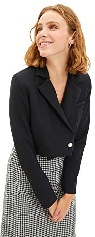 Trendyol Jacket Black Crop Blazer, Giacca Nera, Nero, 46 Donna