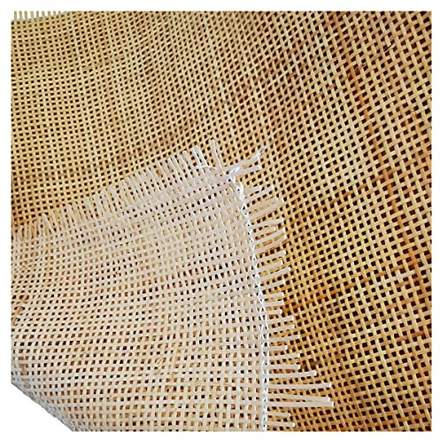 Cozylkx Estera De Tejido De Mimbre De Ratán Natural, Rollo De Tela De Correas De Caña a Cuadros De Ratán Indonesio,Cuadros originales,40cm × 50cm