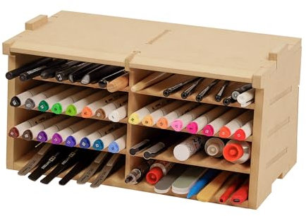 Bucasso Rack portaoggetti per attrezzi per kit di modelli, organizer per la creazione con materiale MDF, contenitore per pennelli/pinzette, portapennelli/utensili per utensili Tamiya e Gundam, GK4