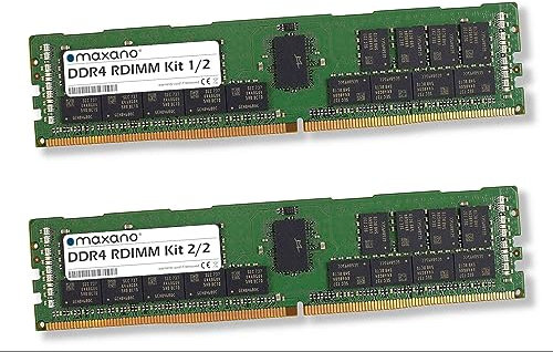 Maxano Lot de 2 barrettes RAM de 16 Go compatibles avec Synology RackStation RS1619xs+ (PC4-21300 RDIMM) 32 Go