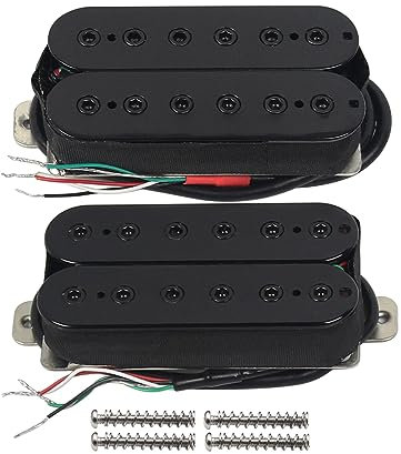 FLEOR Alnik 5 Elektrische Gitarre Hals-Pickup & 15-16K Steg-Pickup-Set Schwarze Doppelspulen-Humbucker-Tonabnehmer