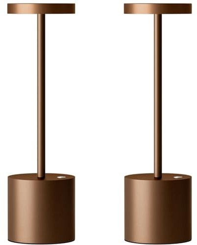 SAKRINGT 2 Pack Rechargeable Table Lamp, LED Cordless Desk Lamp,5000mAh Battery Operated Portable Table Light,3 Color Stepless Dimming Up to 40 Hours Usage for Restaurant/Indoor/Outdoor