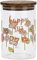 THUN, Barattolo per Farina in Vetro Decorato con Motivi Floreali e Tappo in Legno d'Acacia, Linea Happy Country, Ø 10 cm, 15 cm h, 900 ml